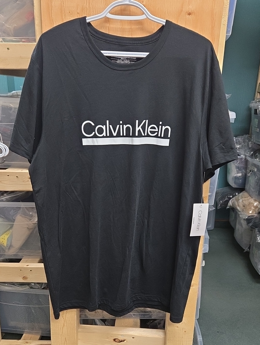 Calvin Klein Size XL Black and White T-Shirt Nightgown